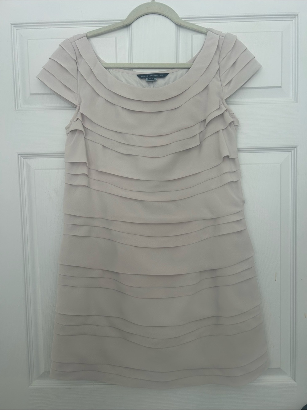 French Connection Layered Dress in Light Taupe